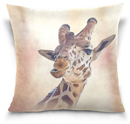 Linomo Kissenbezug 40x40 cm, Lustig Giraffe Gesicht Dekorative Kissenbezug Kissenhülle für Couch Sofa Bett Hause