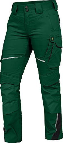 Leibwächter Damen Arbeitshose Flex-Line Grün, Gr. 40 – Robuste Workwear mit Stretch – Sicherheitshose für Frauen – strapazierfähige Berufsbekleidung für Handwerk