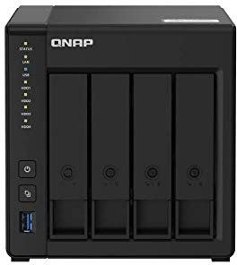 Qnap TS-451D2-4G 8TB 4 Bay Desktop NAS | Installato con 4 unità disco rigido Western Digital Red da 2TB, TS-451D2-4G/8TB-RED, nero