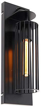 Qazqa Modern Wandleuchte, Wandlampe - Balenco Wazo - Schwarz, max. 40W, Geeignet für LED, 14cm, Ideal als Küche lampe, Schlafzimmerlampe und Wohnzimmerlampe