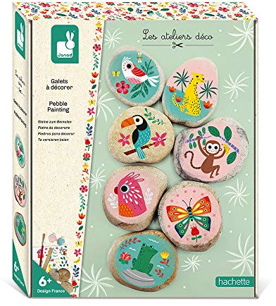 Janod - Pebbles to Decorate - Les Ateliers Déco - Children’s Creative Leisure Kit - Teaches Fine Motor Skills and Concentration - Suitable for Ages 6 and Up, J07922, Mittel