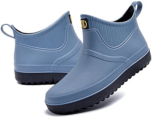 GURGER Stivali di Gomma Uomo Bassi Stivali da Pioggia Stivaletti Corti Stivaletto Impermeabili Wellington Boot Azzurro 41 Taglie
