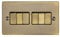 6 Gang Multi Light Switch – ANTIQUE BRASS & Black Trim – 2 Way 10 Amp – Dark Gunmetal Decorative Wall Plate & Solid Metal Rocker – On/Off Mains Lighting Switch