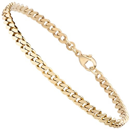 Jobo Herren Damen Panzer-Armband aus 8 Karat 333 Gold 4,6 mm 21 cm