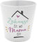 Gruss & CO Blumentopf mit Motiv Zuhause | Blumenübertopf aus Steinzeug, Höhe 10,5 cm, mit Spruch und Geschenk-Banderole | Geschenk Blumen, Geburtstag | 47525