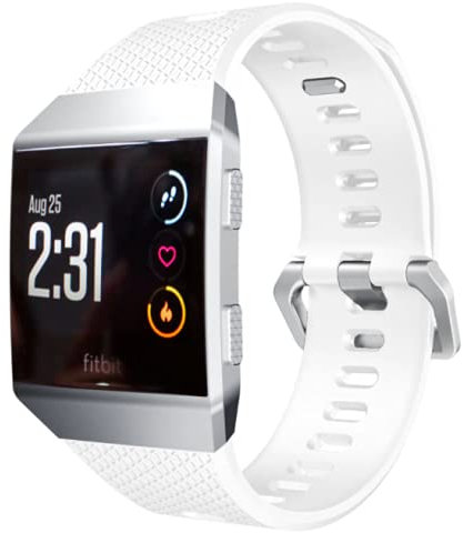 Strap-it Silikonarmband Weiß - Passend für Fitbit Ionic - Armband für Smartwatch - Ersatzarmband