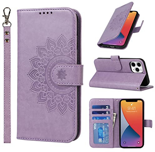 ELTEKER Etui Coque pour iPhone 11 Pro, Fentes pour Cartes Protection Housse en Cuir PU Pochette Etui Portefeuille pour iPhone 11 Pro (5.8 Pouces) - Violet