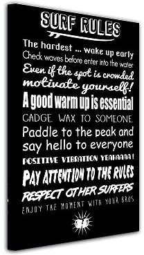 DECLINA, Deko-Bild, Wanddekoration, Leinwand, Surf Rules, 60 x 100 cm