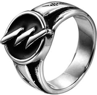 PAURO Herren Ring Edelstahl Biker Donner Bolzen Signet Party Silber Größe 65