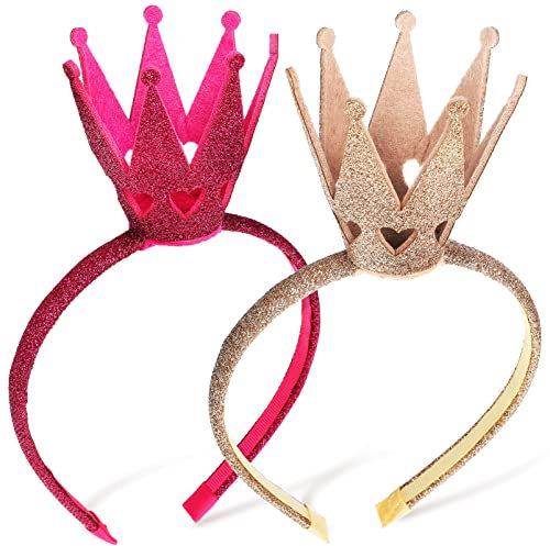 Toddmomy Haarreif Krone 2 Stück Pailletten Krone Stirnbänder Mädchen Kleinkind Kinder Glänzende Krone Haarband Prinzessin Stirnband Kopfbedeckung Hochzeit Geburtstagsgeschenk Krone Stirnband