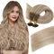 Easyouth Balayage Bonding Extensions Echthaar Remy Keratin Extensions Echthaar Bondings 55 cm Ash Brown Mix Platinum Blonde und Ash Blonde 50g/50Stück #8/60/18