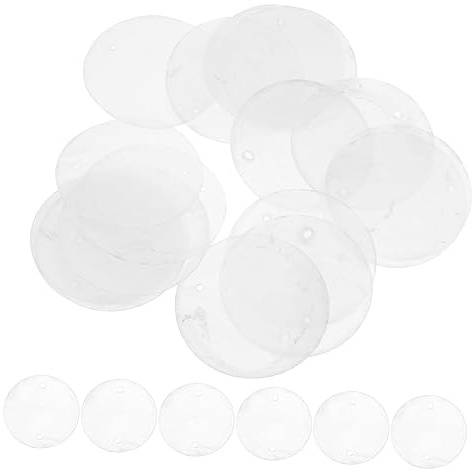 Parliky Muschelscheiben Perlmutt 100 Stück 30mm Runde Muschelstücke mit Loch Natürliche Flache Muschelperlen zum Basteln Schmuckherstellung Windspiel Anhänger Fensterdeko Selbstgemacht Projekte