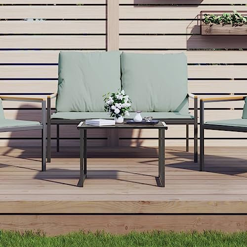 CIADAZ Gartentisch Anthrazit 55x40x37 cm Stahl Terrassentisch, Esstisch Garten, Balkontisch, Gartenesstisch, Gartenmöbel, Partytisch, 355821
