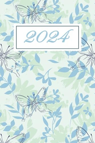 Kalender 2024: Kompakter Jahresplaner Wochenübersicht | A5 | Januar bis Dezember | Ferien, Feiertagen Monatsübersicht und vieles mehr | Organizer und Zeitplaner für 1 Jahr | Schmetterling