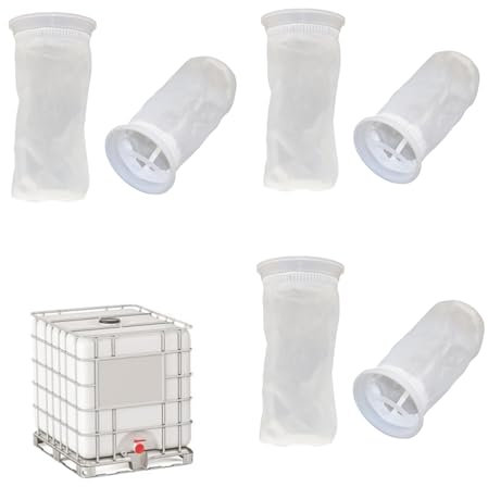 Filtre en Nylon, 6 Pièces Accessoires de Filtre de Réservoir IBC pour cuve eau de pluie 1000l avec robinet Filtre de recuperation,Filtre de Remplacement pour DN150 citerne récupérateur dEau, litres