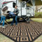 GENIMO Outdoor-Teppich für Terrasse, 3 x 35 cm, wasserdicht, große Campingmatte, wendbare Kunststoff-Stroh-Teppiche für Wohnmobil, Wohnmobil, Balkon, Hinterhof, Picknick, Deck (schwarz und braun)