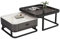 AMZSEW Coffee Table Modern Nesting Set of 2,square End Table,Set Stacking Living Room Accent Tables End Side Cocktail Table Glass or Faux Marble and Powder Coated Metal Frame