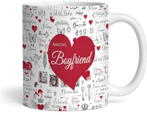 I Love You Multiple Languages Romantic Gift for Boyfriend Personalised Mug | Romantic Gift for Him for Her | Valentine's, Boyfriend Gifts, Husband Gifts, Wife Gifts, Girlfriend Gifts, Mug