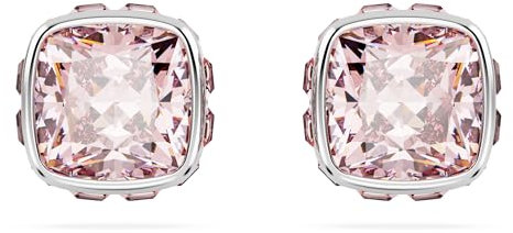 Swarovski Birthstone Ohrstecker, Kissenschliff, Juni, Rosa, Rhodiniert
