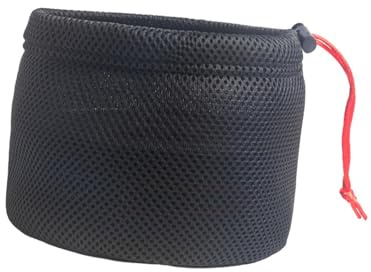perfk Camping Cooking Pot Bag Outdoor Camping Cookware Bag Drawstring Mesh Cloth Lightweight Utensil Carrying Bag for Climbing BBQ, 28cmx26cm