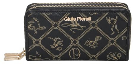 XXL Designer - Damen Glamour Geldbeutel Geldbörse Portemonnaie von Giulia Pieralli - (Schwarz)