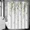 aceyoon Rideau Douche 180x200 Plante Verte Sauge Eucalyptus Papillon Rideau Baignoire Ourlet Lesté Beau Imprimé en Tissu Polyester Imperméable Rideau de Douche Anti Moisissure Lavable avec 12 Crochets