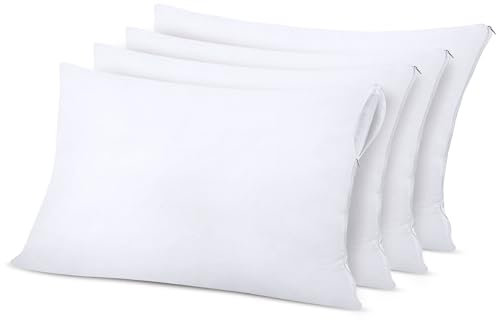 Utopia Bedding wasserdichte Kissenbezüge 45 x 70 cm - 4er-Pack - Kissenschoner Mit Reißverschluss - Anti-Bettkäfer-Kissenbezüge