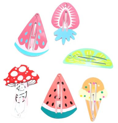 MAGICLULU 12St Mädchen Haarspange kinder haarschmuck Erdbeer Haarspangen Wassermelonen-Haarspangen für Kinder Haarschmuck aus Pilzen Haarklammer Tiara Haar Klammern Kopfschmuck für Mädchen