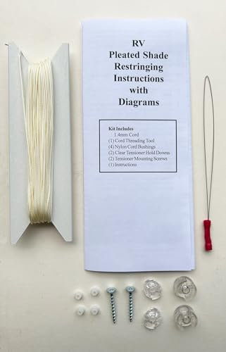 50 ft Cord RV Pleated Shade Restring Kit - Record - Blind - Motorhome - Day Night (Alabaster = Cord Color)