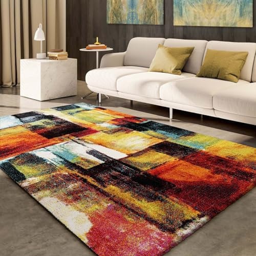 Taracarpet Moderner Designer Kurzflor Teppich bunt Multi fürs Wohnzimmer Schlafzimmer und Kinderzimmer Vision Atrium 160x230 cm