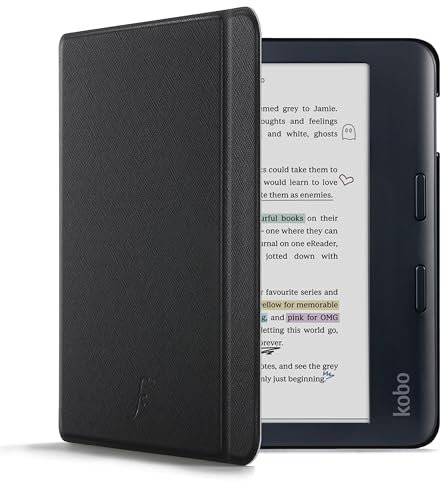 Forefront Cases Étui pour Kobo Libra Colour (Modèle: 2024) - Mince et Léger, Fonction Automatique Veille/Réveil Intelligente Étui, Coque (Housse) de Protection pour Kobo Libra Colour - Noir