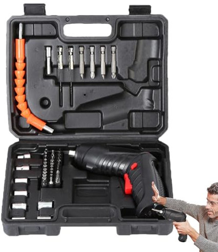 Set di cacciaviti elettrici, cacciaviti ricaricabili, piccoli cacciaviti elettrici portatili da 3,6 V, trapani a mano senza fili, con impugnatura a doppia posizione, per uffici domestici, strumenti e
