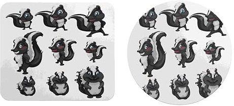 EHOMERY Tapis de Souris Pas Cher Mouse Pad XXL Gaming moufette Tapis de Souris Gaming pour pc 3XL Tapis de Bureau Fille - 2 Pack [20x24 cm and Dia 20 cm]