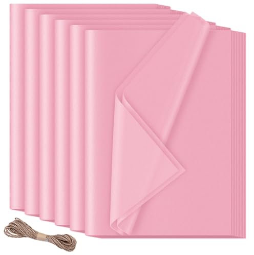 60 Blatt Seidenpapier Verpackungsmaterial, 50x70 cm Geschenkpapier Rosa, HXJDAM Seidenpapier Rosa, Tissue Paper für Geschenkverpackungen Füller, Kunsthandwerk, Geburtstag, Halloween
