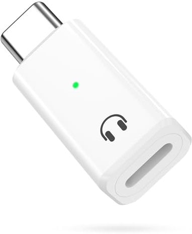MoKo Adaptateur Lightning vers USB C Audio, Adaptateur USB C vers Lightning pour Casque d'écoute et Écouteurs pour iPhone 16 15 Pro Max Plus, iPad Air/Pro, Pas pour Le Chargement, Blanc