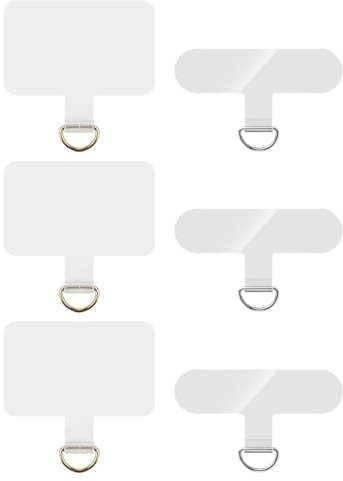 LilaLemon 10pcs Phone Tether Lanyard Tab, Transparent Multipurpose Cell Phone Lanyard Patch Pad,Universal Phone Strap Connector Replacement Parts