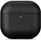 Haobobro [Karbonfaser Textur] kompatibel mit AirPods 4 Hülle Case 2024 - Handgefertigt für AirPods 4. Generation Hülle - Stoßdämpfende Schutzhülle mit Premium Finish - Schwarz
