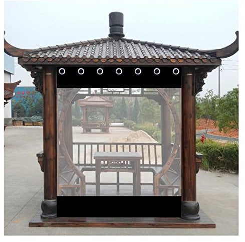 Waterproof Transparent Outdoor Curtains with Eyelets for Balcony Patio Pergola Porch and Camping 4.59x5.9ft/1.4x1.8m Size