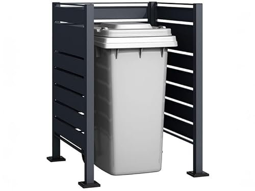 Anthracite Galvanised Steel Wheelie Bin Screen - Modular U/L Configuration, 3-Panel Bin Hideaway, Weather-Resistant Outdoor Storage Solution