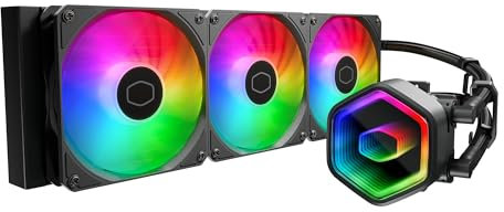 Cooler Master 360 Core II AIO CPU Liquid Cooler,R9|U9|i9, Dual Chamber G9R Pump,Infinity Mirror aRGB,400mm Tubing, 360mm Radiator,120mm PWM Fan,AMD Ryzen AM5|4, Intel LGA 1851|1700 Platform(Pack of 1)