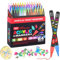 Laconile 84 Couleurs Feutres Peinture Acrylique – Feutre Acrylique à Pointe Unique avec Pointes de Remplacement – Marqueur Peinture Acrylique Idéal pour Verre, Bois, Pierre, Métal, Céramique et Toile
