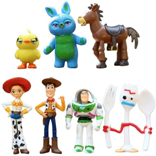7pcs Story Mini Figures Set Cake Toppers Story Cake Decoration Figurine Cupcake Toppers Figurines Party Cake Decoration Supplies Party Favors Birthday Gift Toys for Kids