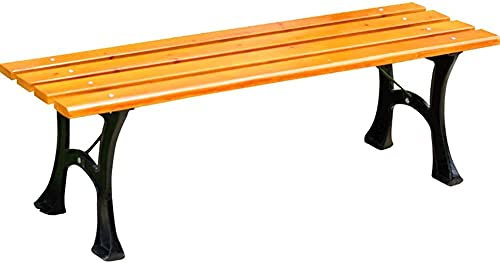 ASumPio Gartenbank, Terrassenbank, Parkbank, Konversationscouch Für Draußen, Gartenbänke Für Draußen, Korrosionsbeständige Parkbänke Aus Massivholz, Beine Aus Gusseise,120cm