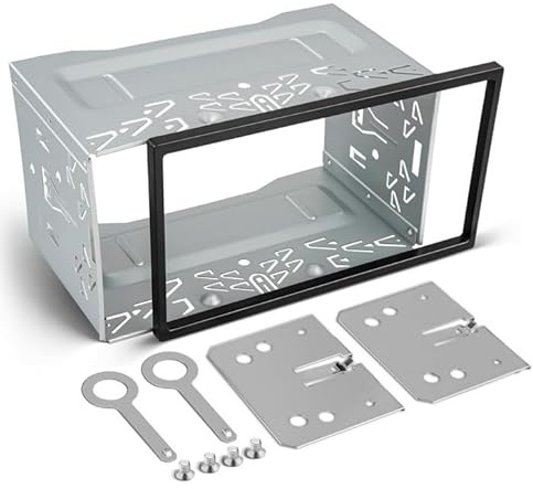 Hitopin 2 Doppel Din Einbaurahmen, Autoradio Einbaurahmen Universal, Auto Eisen Radioblende Din 2, 2DIN Doppel Metallrahmen Halterung, für Doppel Din Autoradio Radio,Auto DVD Player,GPS Navigation