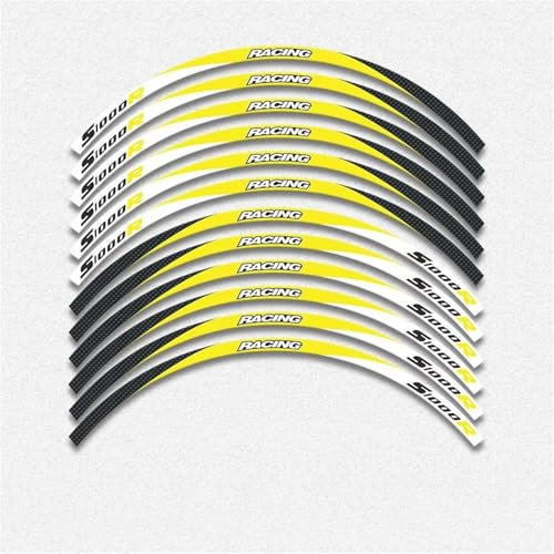 Motorrad-Felgenaufkleber Für S1000 R S1000R S 1000 R, 12 Stück, Reflektierende Felgenaufkleber, Streifenband Reflektierender Aufkleber(Farbe 11)