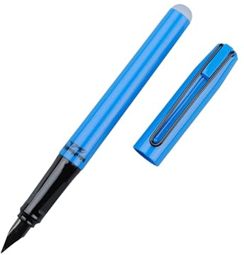 McNeill - Ghost Pen mit Metallclip – radierbarer Füllhalter für Schule & Alltag | Für Rechts- & Linkshänder | Thermisch radierbare Tinte, ergonomisch, nachfüllbar (blau)