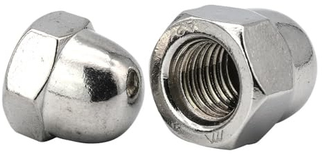 2/5 Stück Eichel-Hutmuttern, metrisches Feingewinde, M8, M10, M12, M14, M16, Edelstahl, Sechskant-Kuppel-Hutmuttern, Blindmuttern(M12x1.0 2pcs)
