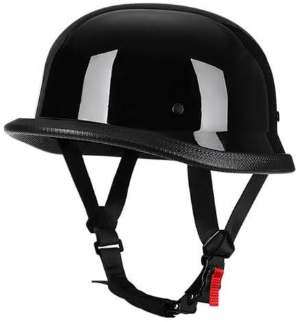 DIRERTYS Moped Helm, Helm Motorrad, Chopper Helm, Jethelm Retro, stahlhelm motorradhelm, Vintage Deutsche Motorrad Halbschalenhelm mit ECE, Roller Helm Herren mit Schnellverschlussschnallen