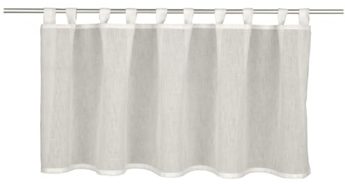 Sehlbach Bistrogardine Streifendessin, Weiß, 140 x 48 cm Bistrogardine, Elegantes Design, Blickdicht, Lichtdurchlässig, Einfache Dekoration, Öko-Tex Zertifiziert