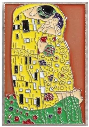 Gustav Klimt Der Kuss Emaille Pin - Kunst Brosche für Outfit